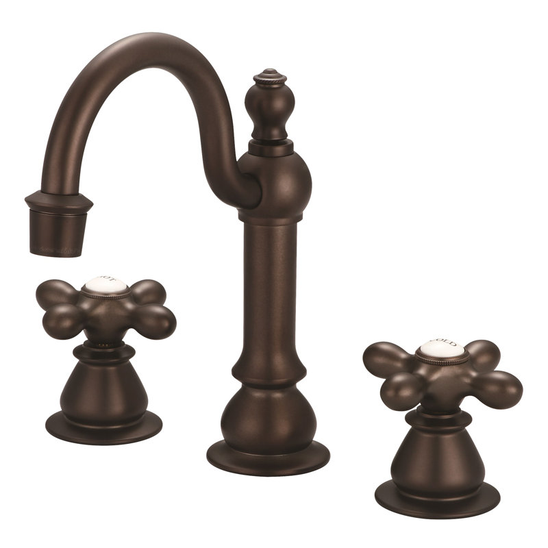 2-handle Bathroom Faucet with Drain Assembly, Cross Oval, Oil-Rubbed Bronze