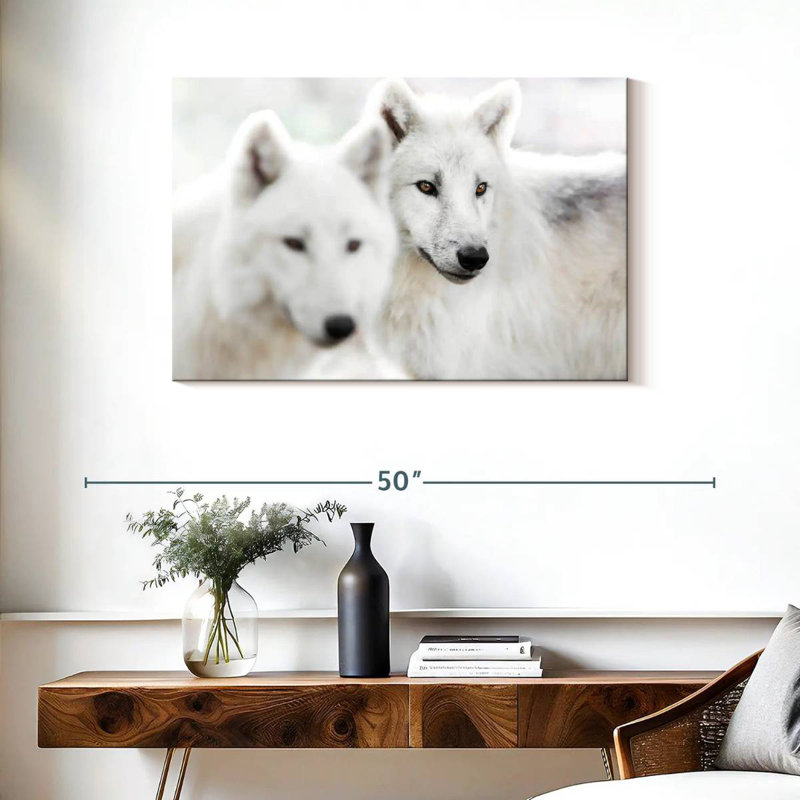 Loup blanc Brampt II, H 24 po x l 36 po