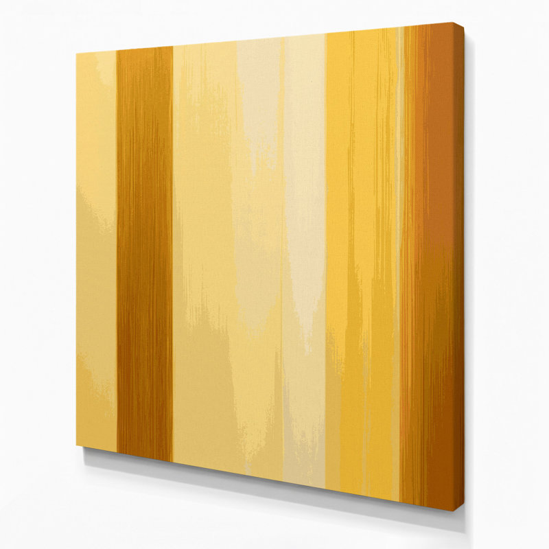 Art abstrait sur toile jaune, H 12 po x l 12 po