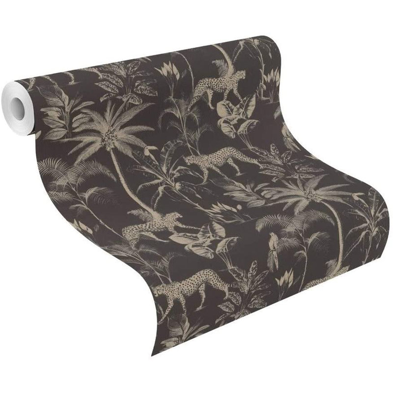 Inkerman10m x 53cm 3D Embossed Paste the Wall Wallpaper Roll, Black/Gold
