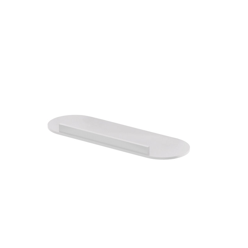 Stutz Oval Metal, White, 1.9cm H x 30cm W x 10cm D