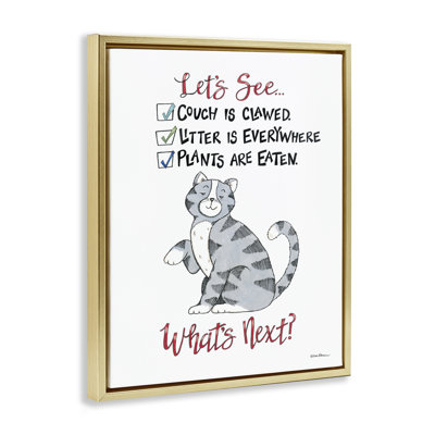 "Drôle de chat troublant", art mural sur toile par Deb Strain