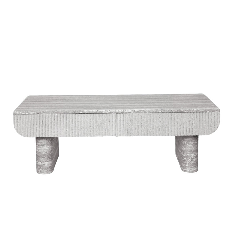 Table basse ronde de 35,43 pouces en forme de pétale, petite table basse avec tiroir caché pour le salon, appartement