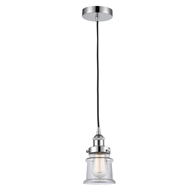 Luminaire suspendu en forme de cloche à 1 lumière Amiriya, H 9,25 po x l 5,25 po x P 5,25 po, Transparent, Chrome poli