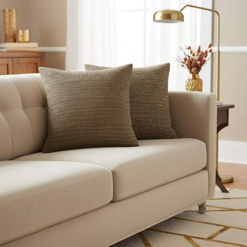Sundance Heath 19" Square Chenille Throw Pillow - Toffee