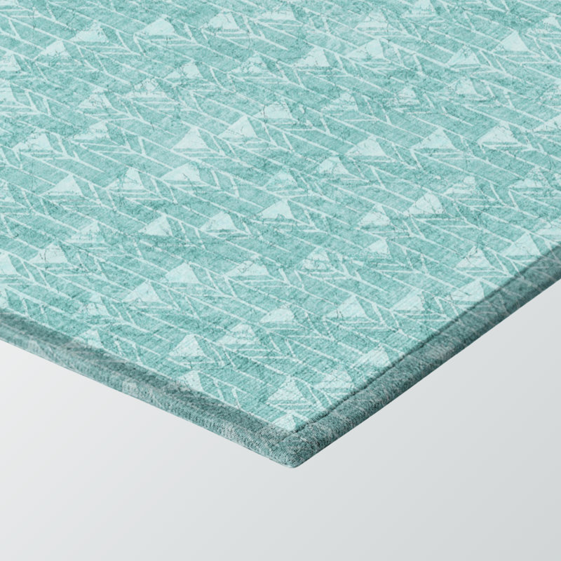 Tapis turquoise lavable Nonskid, Rectangle 1 pi 8 po x 2 pi 6 po