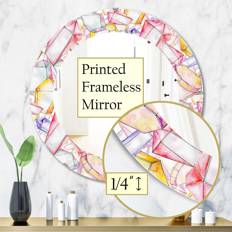 Miroir mural coloré, H 31,5 po x l po
