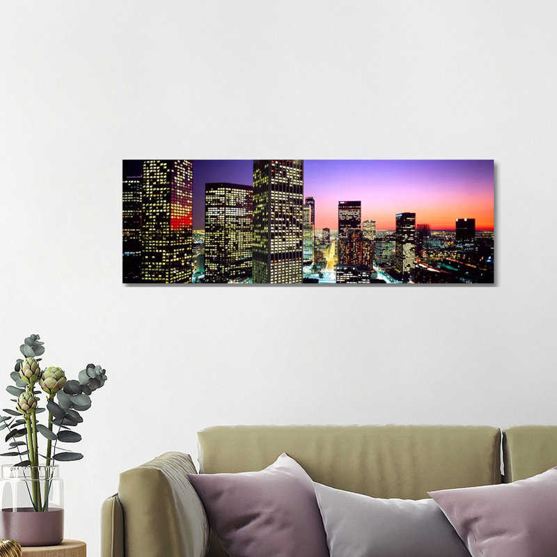 Downtown Los Angeles CA USA - Wrapped Canvas Panoramic Print, 121.92 cm H x 40.64 cm W x 1.91 cm D