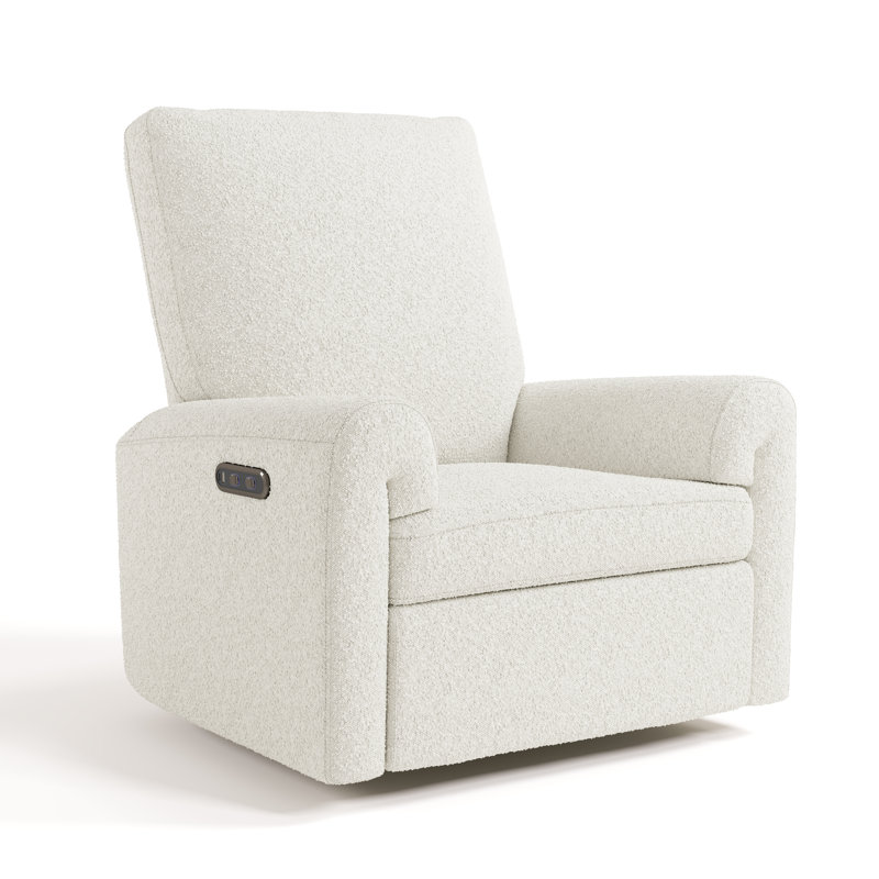 Sorrento Deluxe Power Recliner Swivel Glider, Ivory Boucle