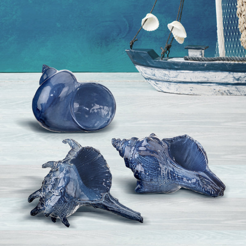 Ensemble de 3 figurines coquillage en résine