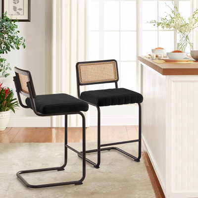 Tabouret rembourré en velours Krickelin