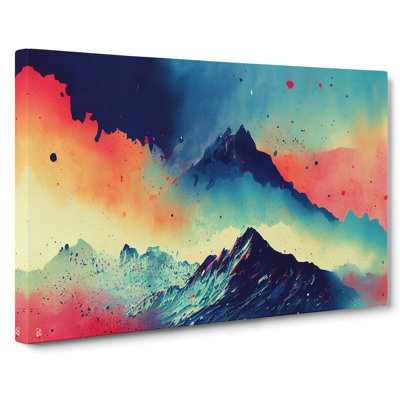 Painted Mountain Landscape Vol.1 Abstract - Wrapped Canvas
