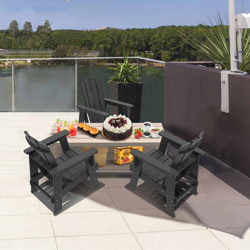 Chaise Adirondack en plastique Laputz, Noir