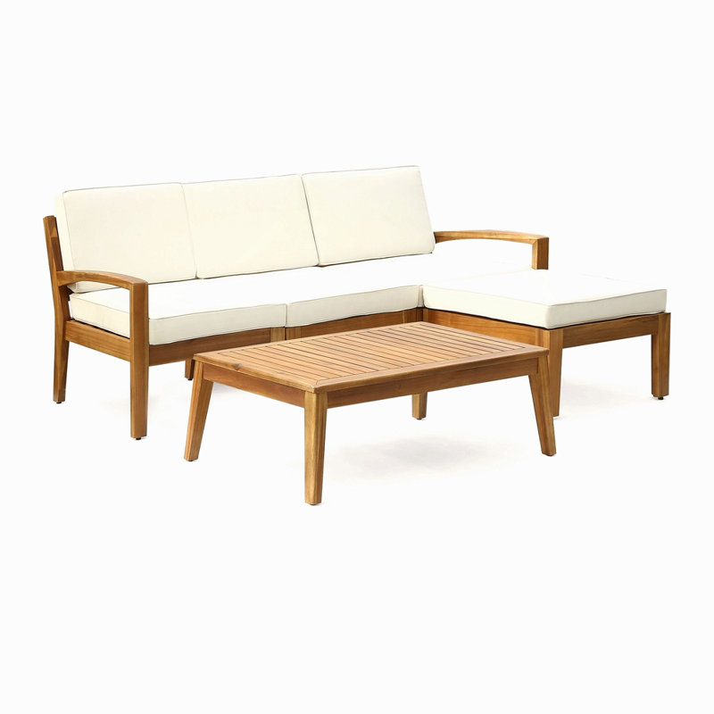 GRENADA L Shape 3Pcs Acacia Sectional Patio Sofa Set
