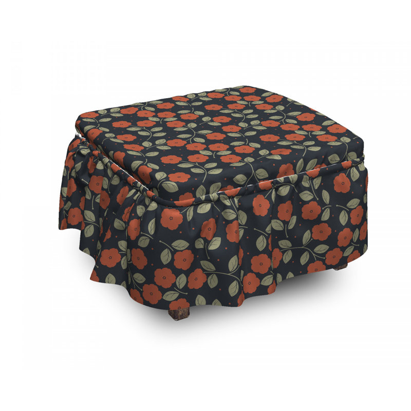 Housse pour repose-pieds dark dark tons points