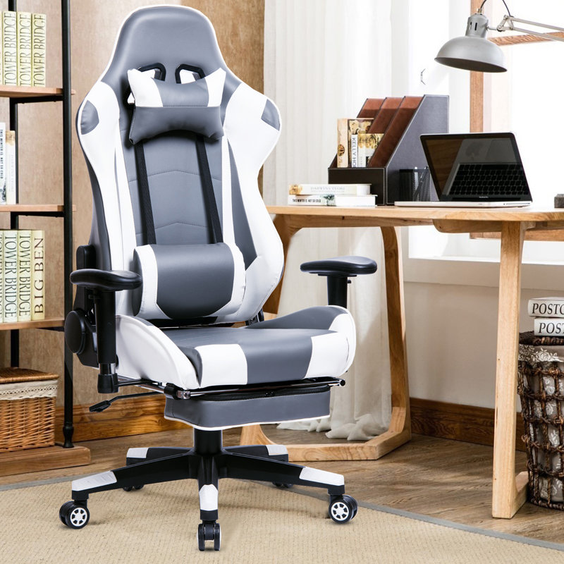Gaming Chair, Grey/White