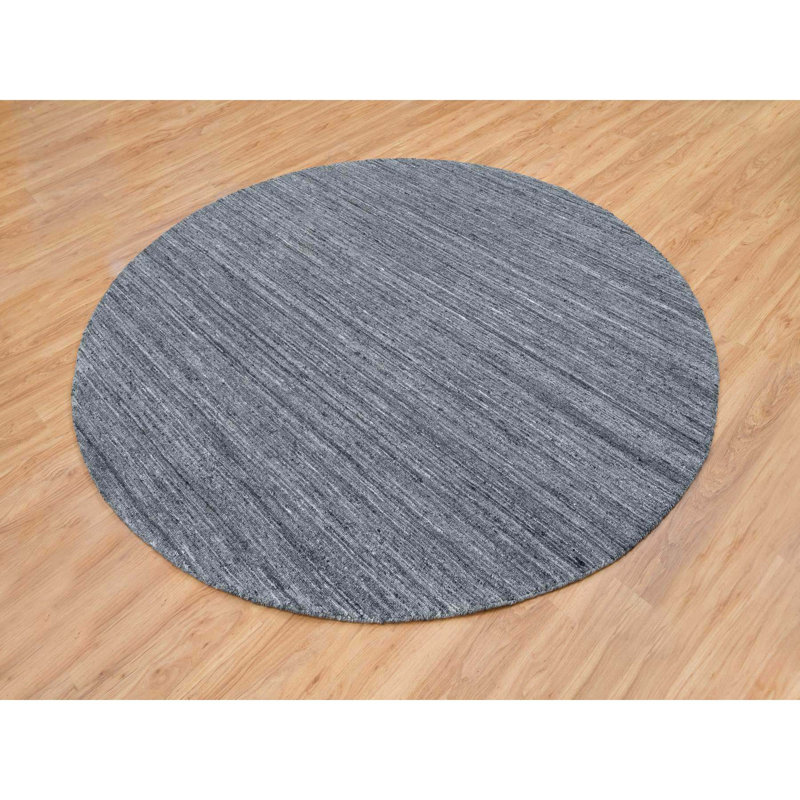 Shundell One-of-a-Kind 8' New Age Round Wool Area Rug Gray
