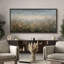 «Soft Morning Meadow with Wildflowers and Misty Distance», reproduction d'art sur toile encadrée-761331053-761331052
