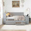 Full Size Daybed with Storage Shelves,Drawers,Trundle,Charging Station,LED Light,Desk and Cabinet-296344770