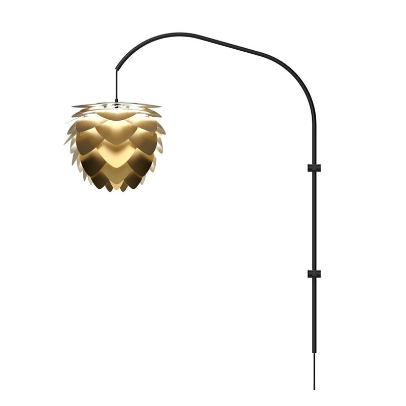 Bras pivotant en aluminium 1 lumières Estelle, H 48,5 po x l 15,7 po, Noir