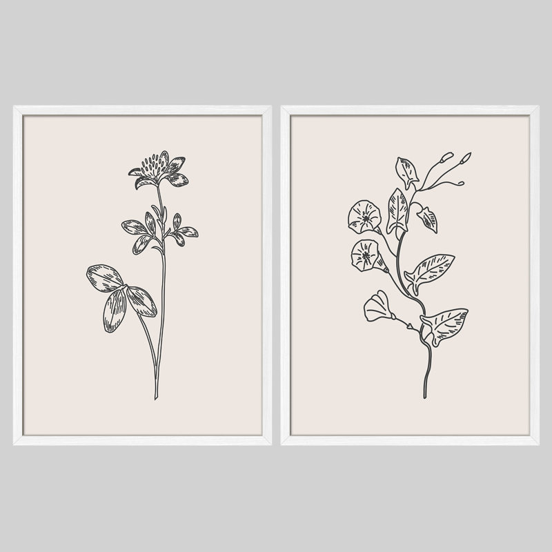 «Morning Glory Flowers», art moderne minimaliste, impressions encadrées, affiches, petit art mural de salle de bain, Blanc