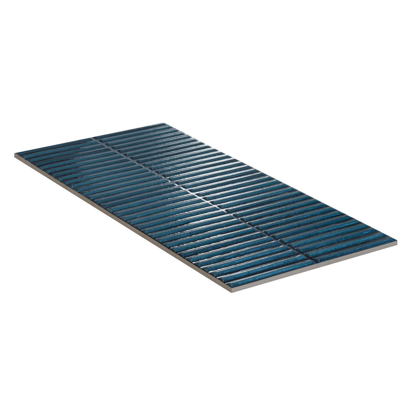 Carrelage mural en porcelaine cannelé Kit Kat 12 po x 24 po Homey Stripes, Bleu