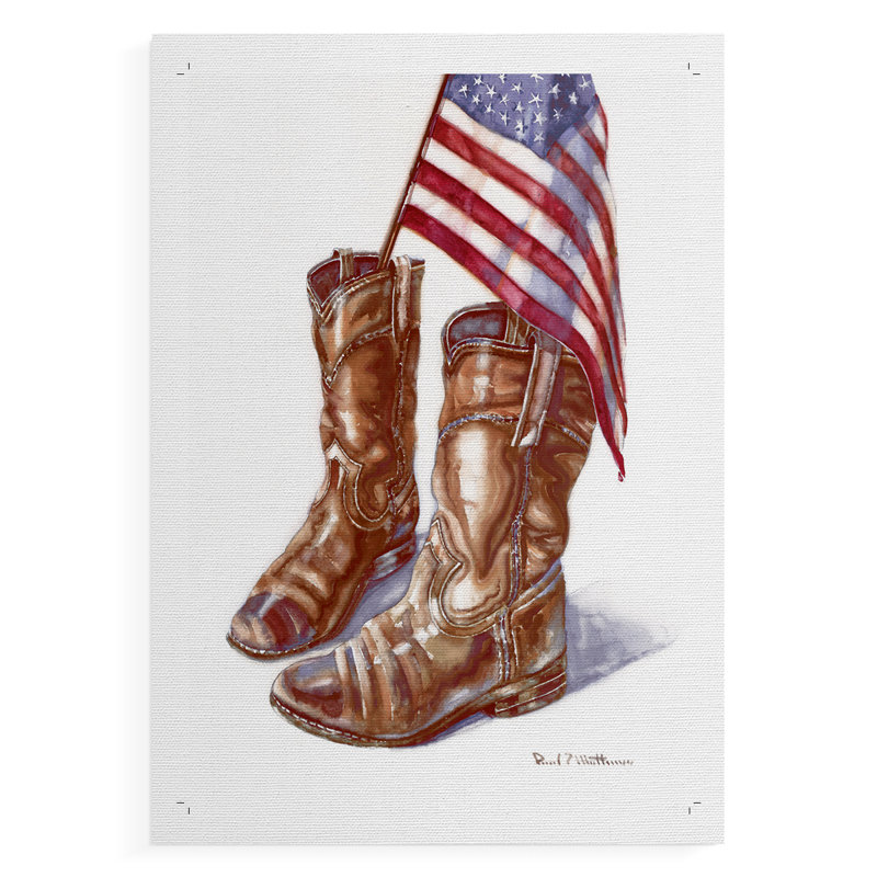 Bottes de cowboy I - Impression sur toile seulement - NON-CADRE, H 27 po x l 18 po