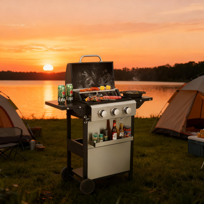 Barbecue au gaz avec 3 brûleurs