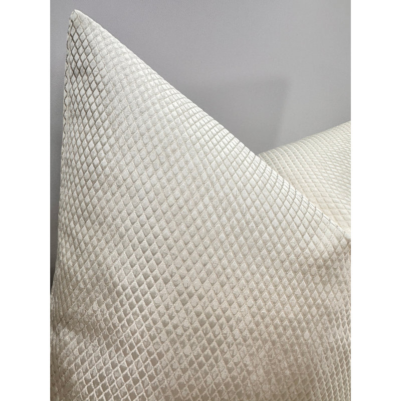 Abstract Silver Square Throw Pillow Cover, Ivory