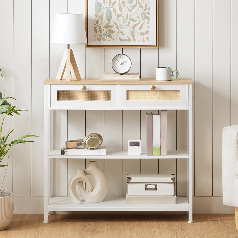Jennabella 31.5'' Console Table with Drawers, Natural/White