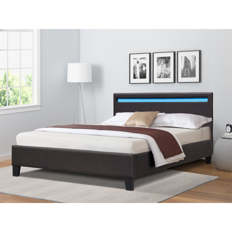 Neomi Upholstered Bed, Small Double (4'), Brown