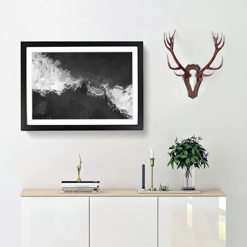 Surfing the Waves - Framed Print, Black Framed, 48cm H x 65cm W x 2cm D