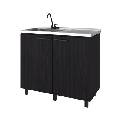 Utility Sink Cabinet Featuring 2 Doors And 3 Shelves - Contemporary Solution For Kitchen Laundry, Ample Room