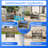 Outdoor Patio Wicker Bar Table with 2-Tier Metal Shelf, All Weather Outdoor Console Table with Large Storage for Pool, Lawn, Gazebo, Backyard, Gray-111464586