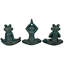 Ensemble de 3 statues de jardin grenouille de yoga zen