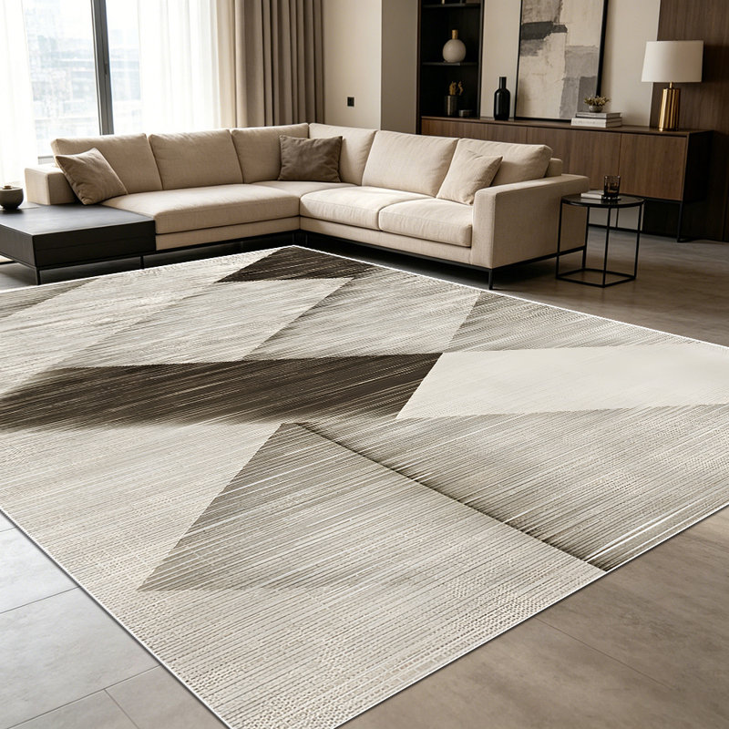 1PC Geometric Neutral Chevron Textured area rugs for Living Room, Soft and Comfortable, Suitable for all seasons, easy-to-maintain, machine washable Indoor floor mat, Under Table Farmhouse suitable for dining room, bedroom, entryway, patio, home