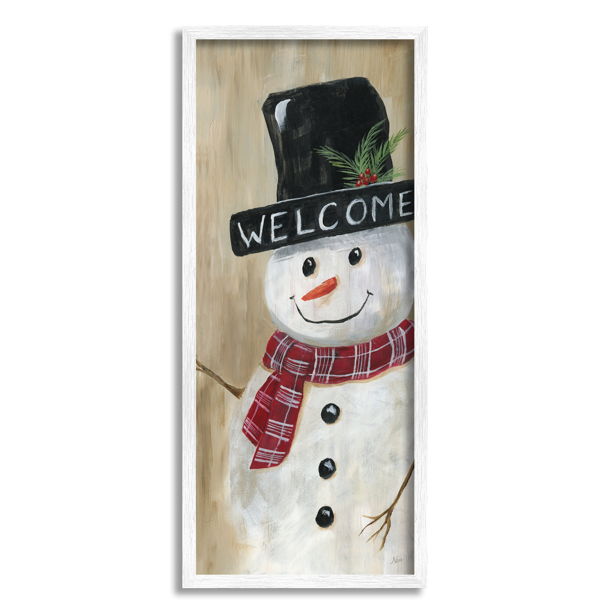 Winter Welcome Snowman Sign, Snowman Sign, Vertical Front Door