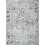 Vintage Looms Rust/Navy Polyester powerloom Area Rug