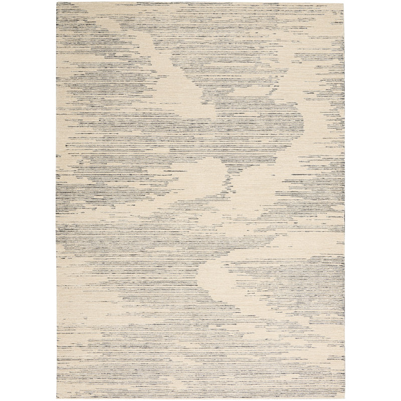 Tapis ivoire / gris à motif d'étoiles Frieda, Rectangle 5 pi 3 po x 7 pi 3 po