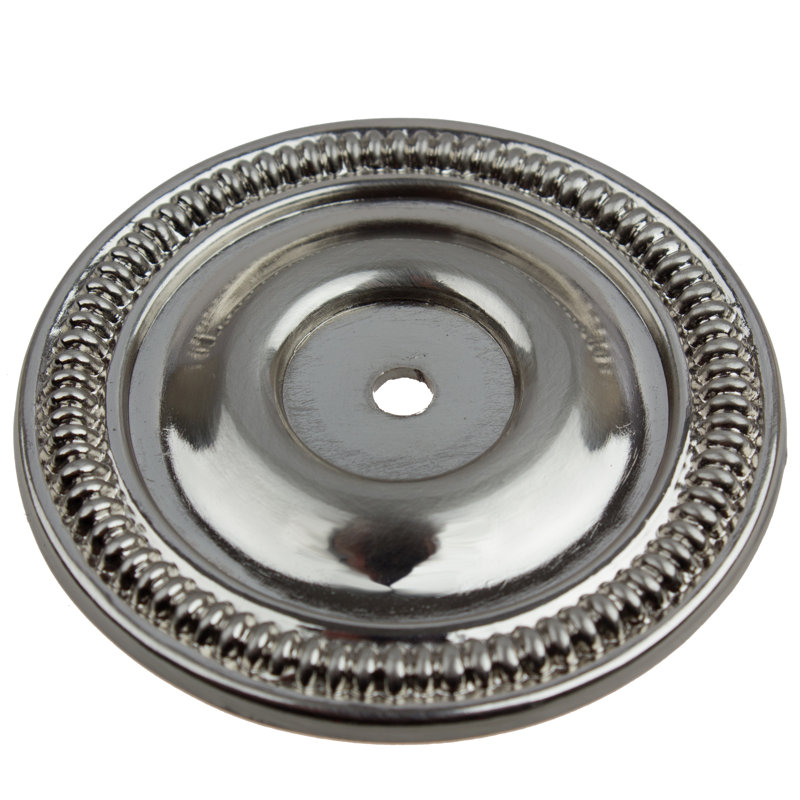 Contre-plaque ronde avec bouton d’armoire, Nickel satiné