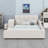 Ilyne Full Size Upholstered Bed, Mother & Child Bed with Bedside Desk and Little Round Stool-1734426634-1789566884