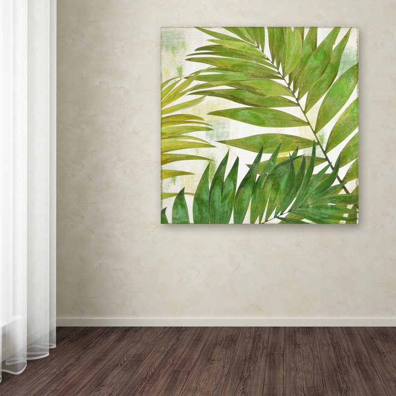 Brasilia II Green Palm Leaves Canvas Art, 35x47 Inches