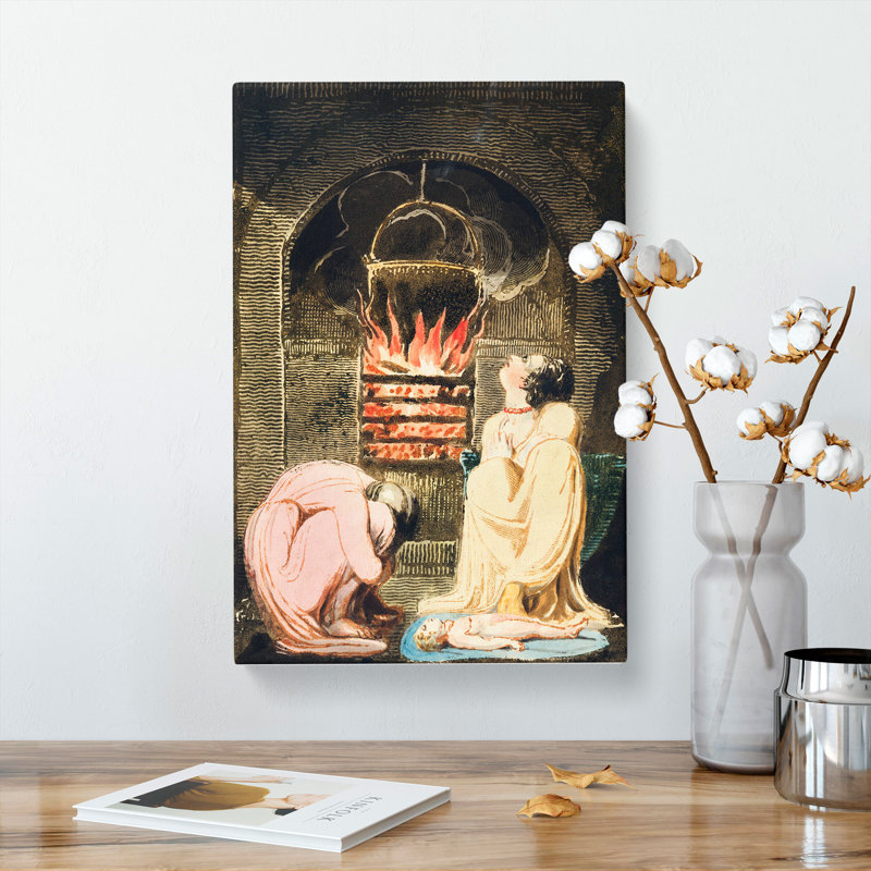 Cauldron Over A Favour by William Blake - Wrapped Canvas Painting, 76cm H x 50cm W x 3cm D