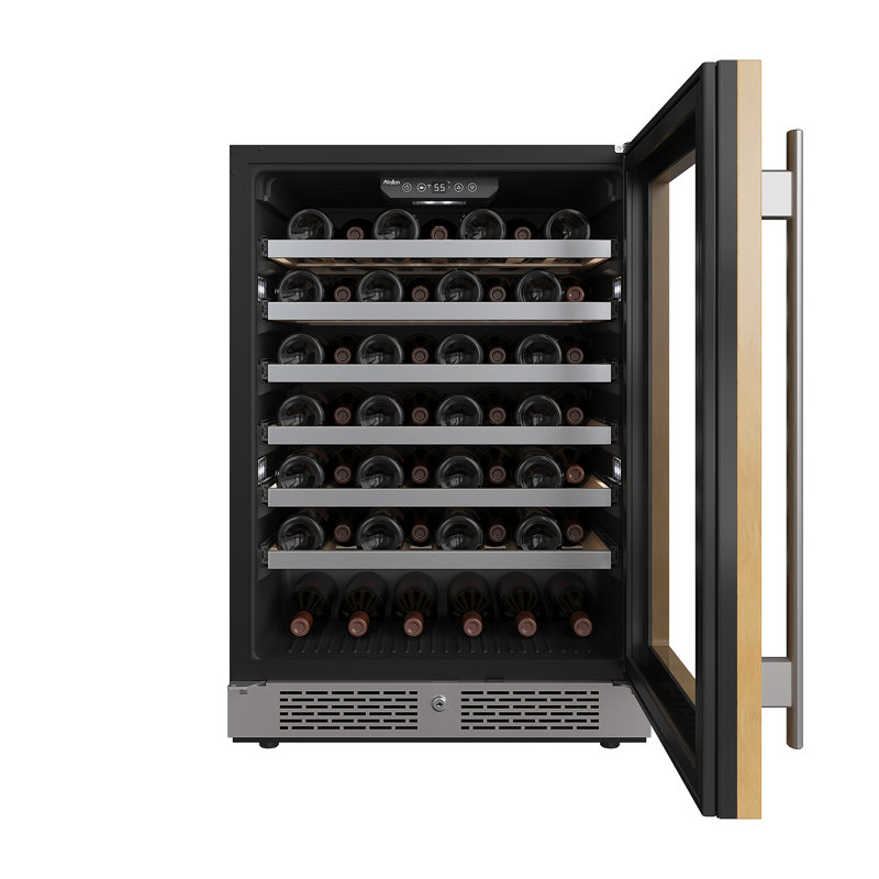 53 Bottle Single Zone Freestanding Wine Refrigerator, Left Handed