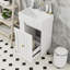 Meuble-lavabo de salle de bain avec lavabo en céramique, tablette latérale et tiroir de rangement-2082252377