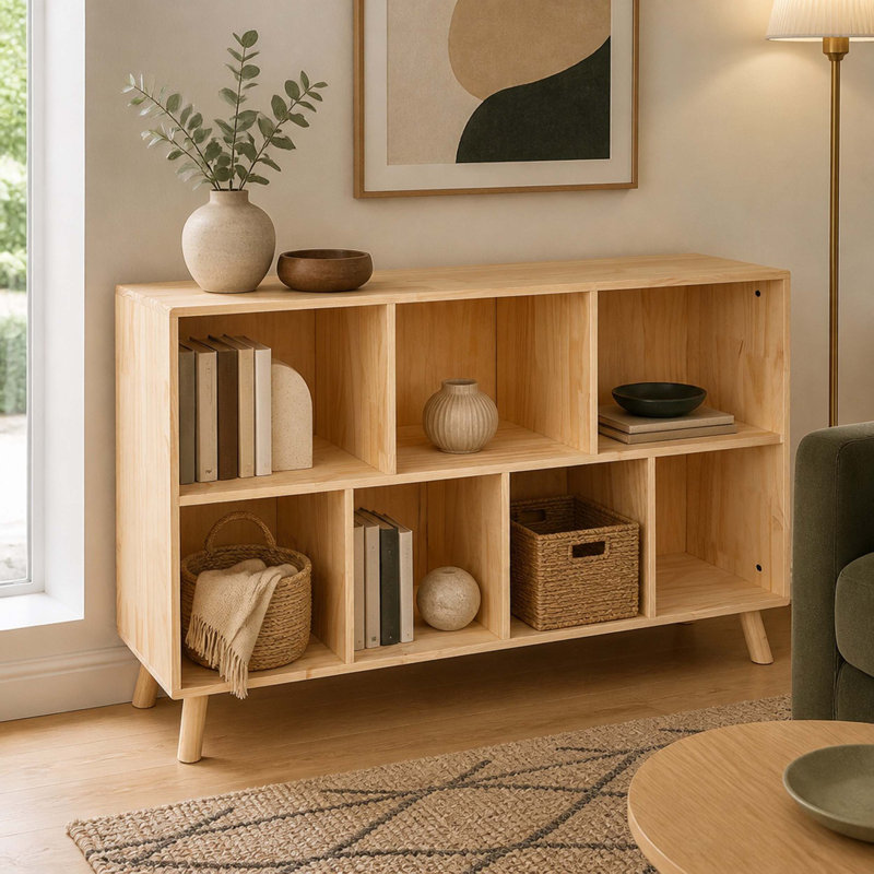Bibliothèque en bois Pine