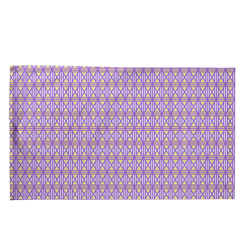 Torchon Gady, Jaune / Mauve, Sergé de coton