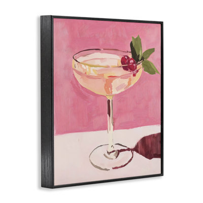 Giclée encadrée rose cocktail et cerises, design par Riley B