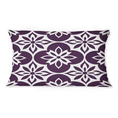 Coussin lombaire mauve et blanc Elegance X