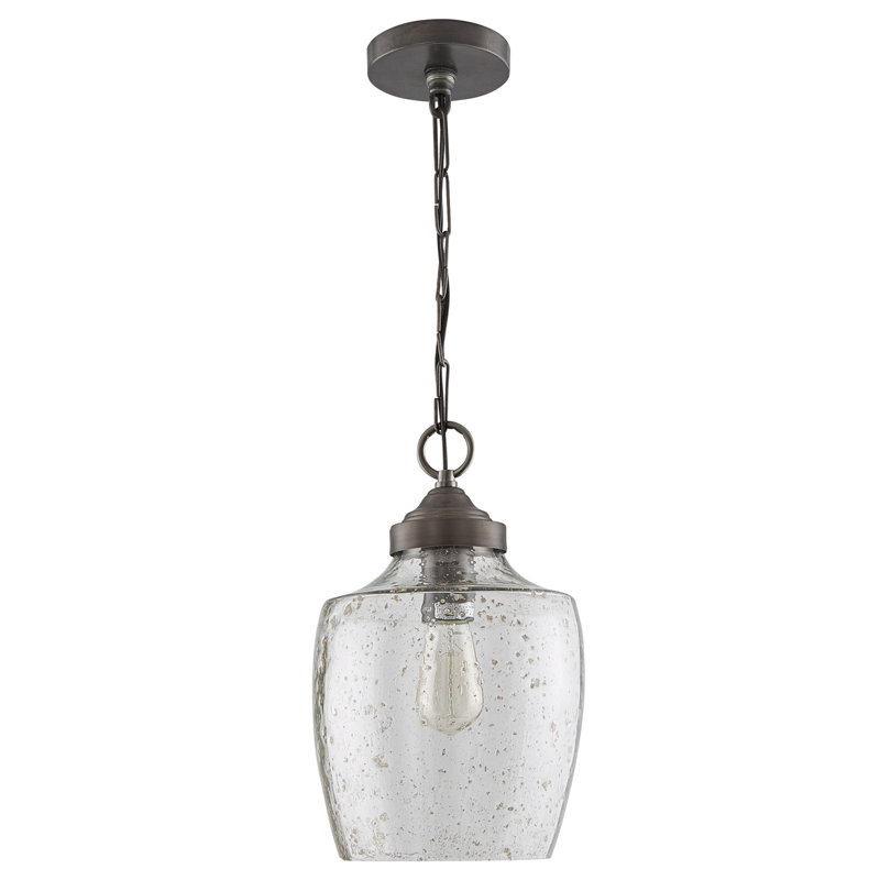 Luminaire suspendu en forme de cloche à 1 lumière Global Fusion, Étain